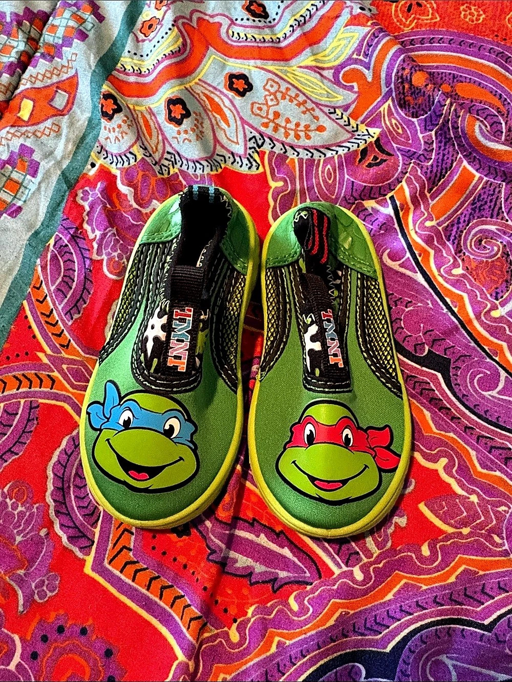 Nickelodeon Teenage Mutant Ninja Turtles Water Shoes Green & Yellow Baby 5 - Picture 1 of 4